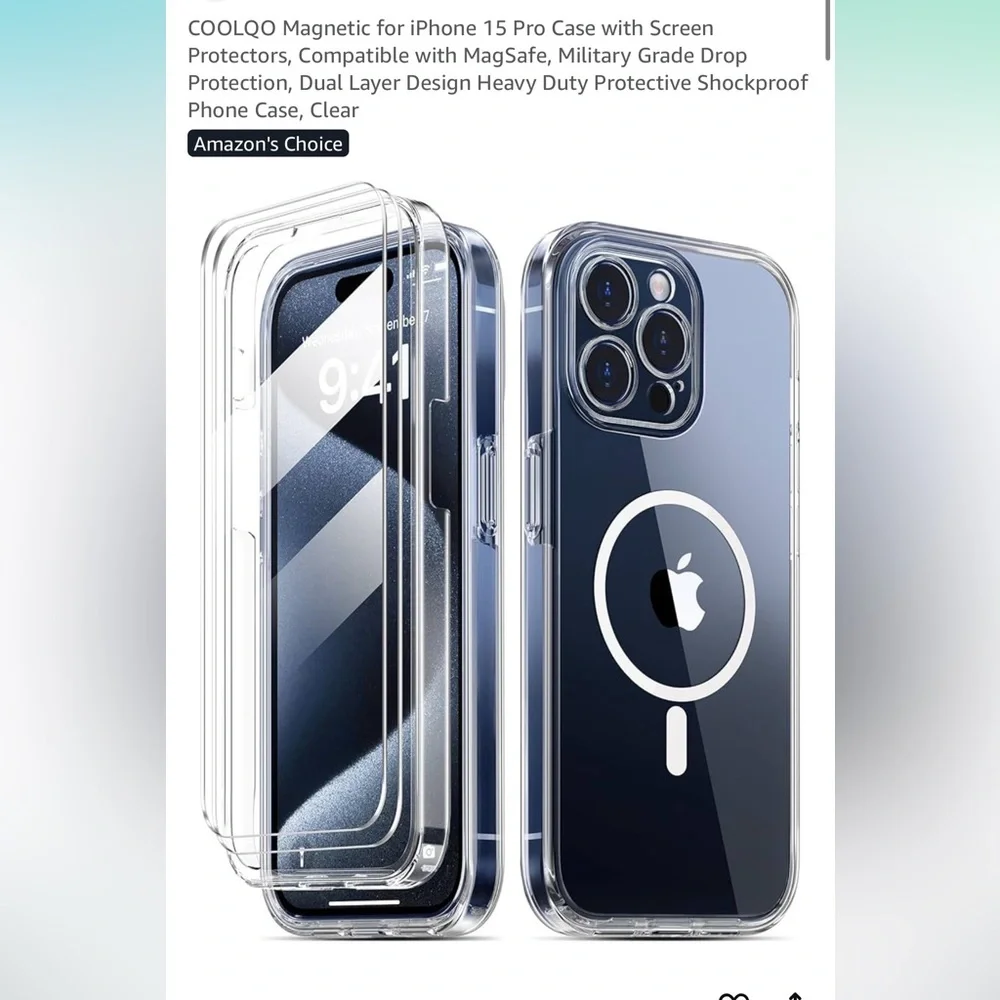 Apple iPhone 15 Pro MagSafe Case - Clear Black - Picture 1 of 2